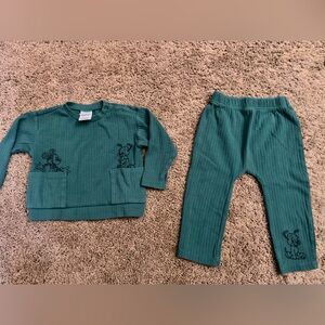 Disney Mickey Mouse and Friends Green Ribbed set